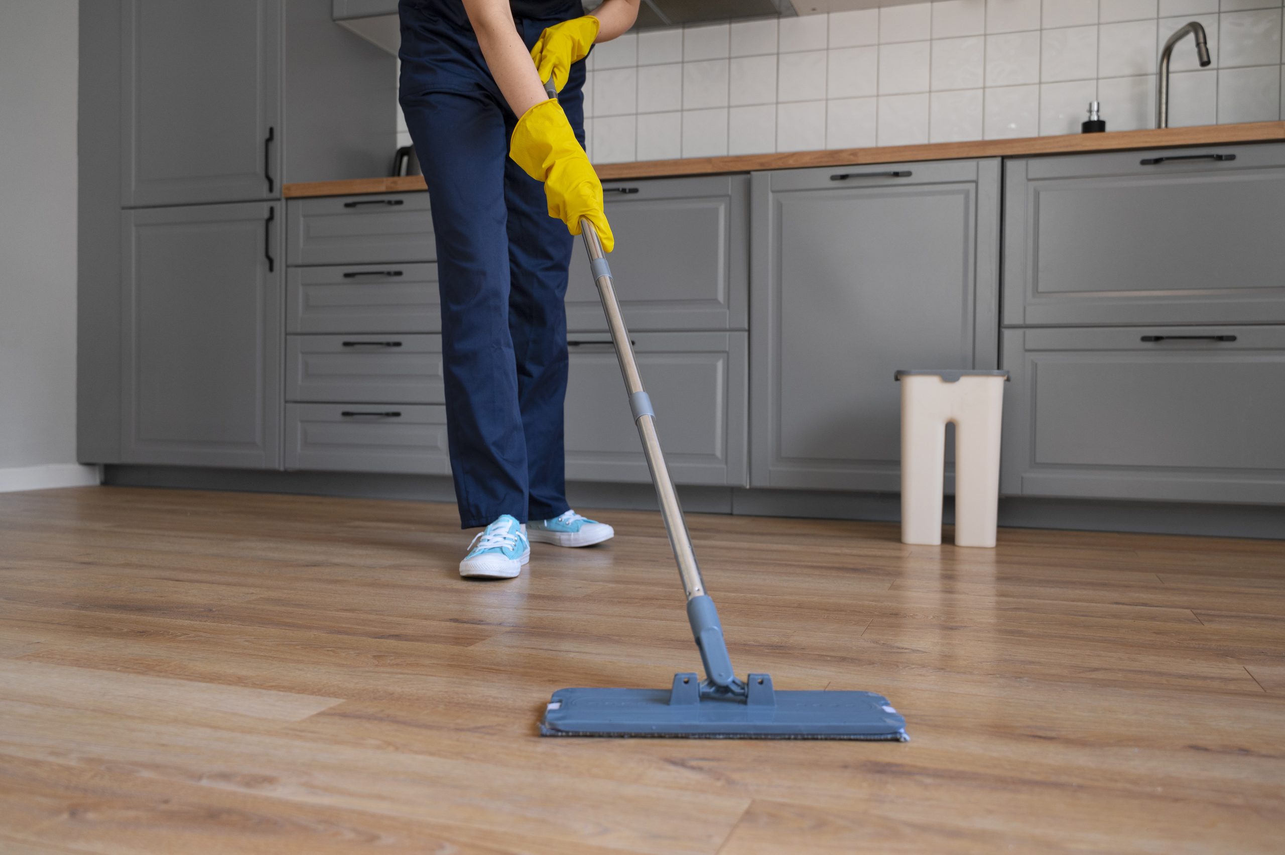 front-view-woman-cleaning-home